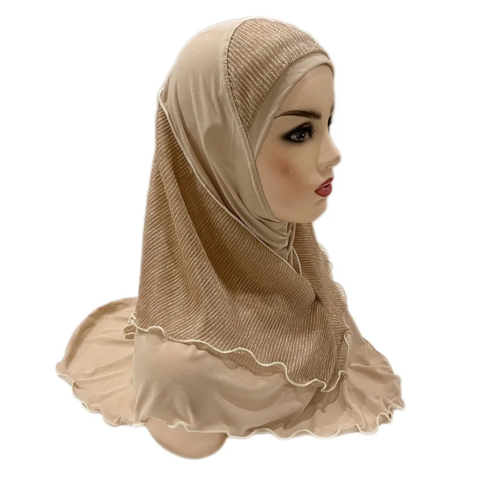 Women's Arabian Polyester Head Wrap Sequin Pattern Elegant Hijabs