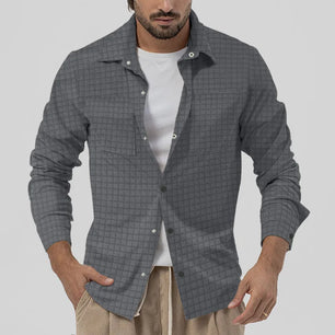 Men's Polyester Turndown Collar Full Sleeves Casual Wear Shirts