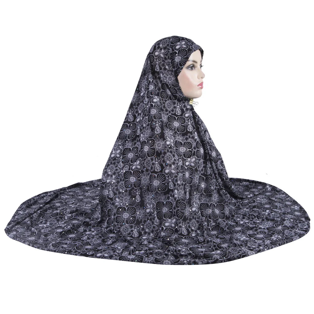 Women's Arabian Polyester Head Wrap Printed Pattern Casual Hijabs