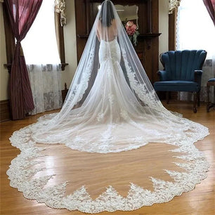 Women's Polyester Lace Edge One-Layer Vintage Bridal Wedding Veils