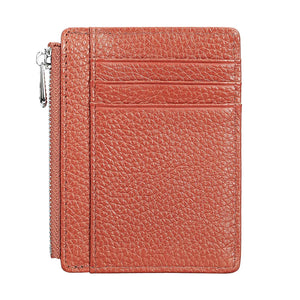 Men's Genuine Leather Card Holder Solid Pattern Trendy Wallets