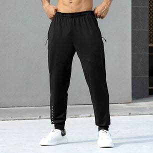 Men's Polyester Elastic Closure Quick-Drying Gymwear Trousers