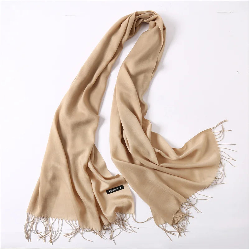 Women's Acrylic Neck Wrap Solid Pattern Trendy Elegant Scarf