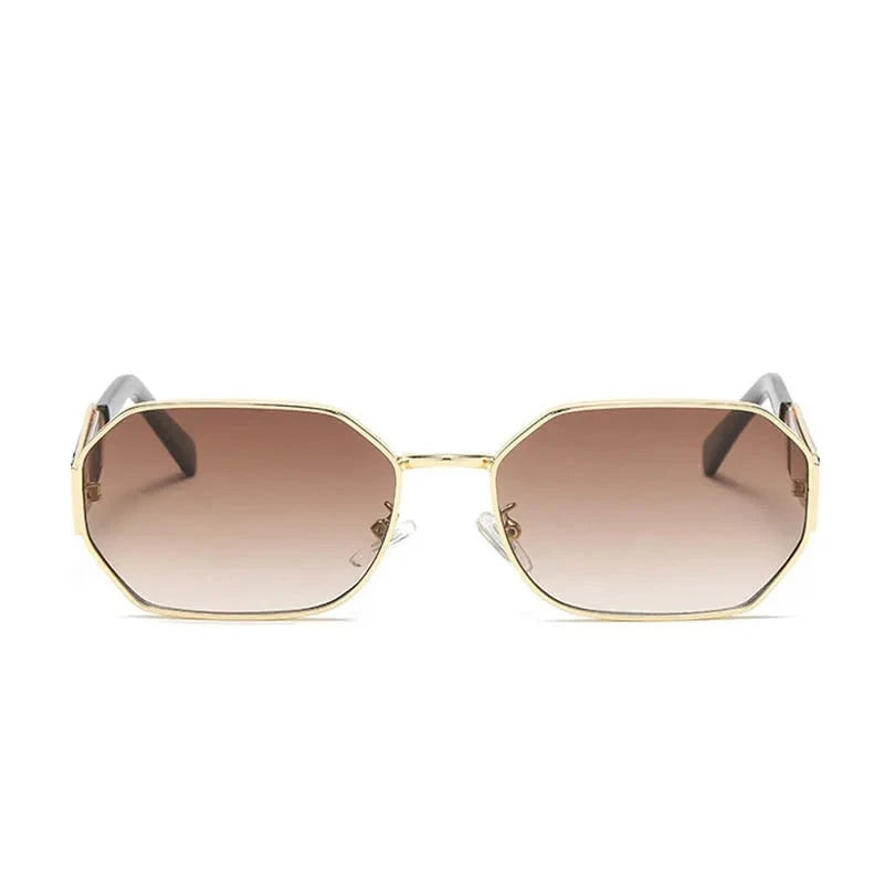 Women's Alloy Frame Acrylic Lens Polygon Shape Vintage Sunglasses