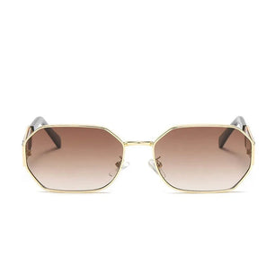 Women's Alloy Frame Acrylic Lens Polygon Shape Vintage Sunglasses