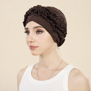 Women's Arabian Polyester Headwear Solid Pattern Casual Hijabs