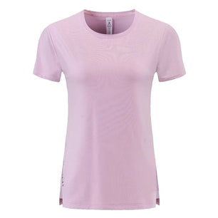 Women's Nylon Short Sleeves Solid Pattern Yoga Fitness Sport Tops