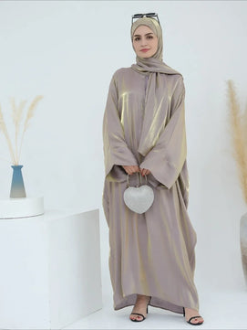 Women's Arabian Polyester Full Sleeves Solid Pattern Long Dress