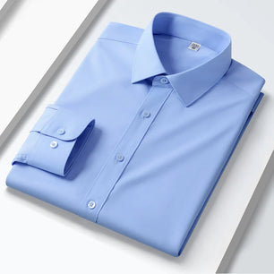 Men's Polyester Turndown Collar Full Sleeves Formal Wear Shirts