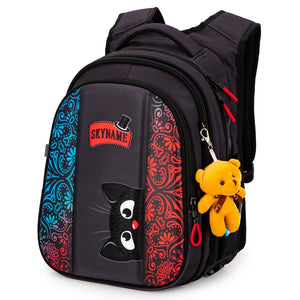 Kid's Nylon Waterproof Zipper Closure Cartoon School Backpack