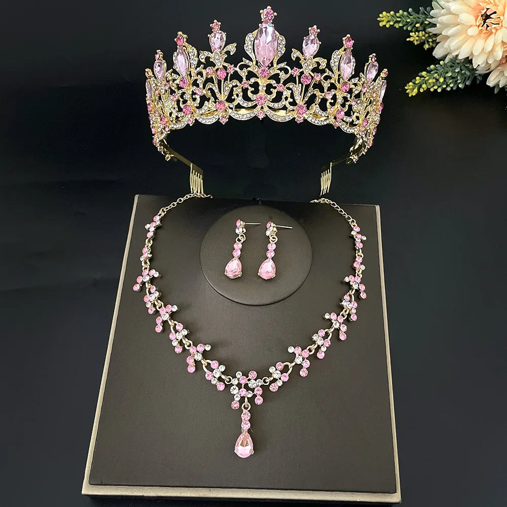 Women's Zinc Alloy Geometric Bridal Wedding Crown Jewelry Sets