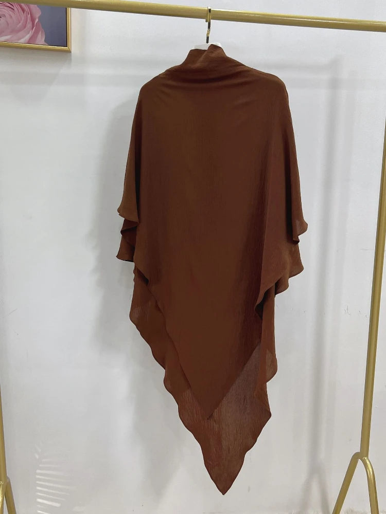 Women's Arabian Polyester Solid Pattern Casual Wear Hijabs