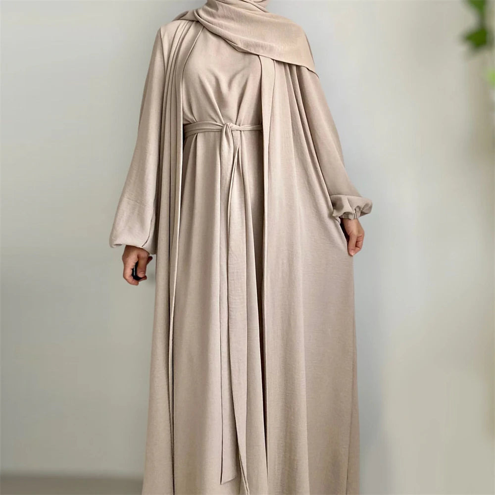 Women's Arabian Polyester Full Sleeve Solid Pattern Casual Abaya