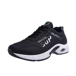 Men's Synthetic Round Toe Lace-Up Closure Running Sport Sneakers