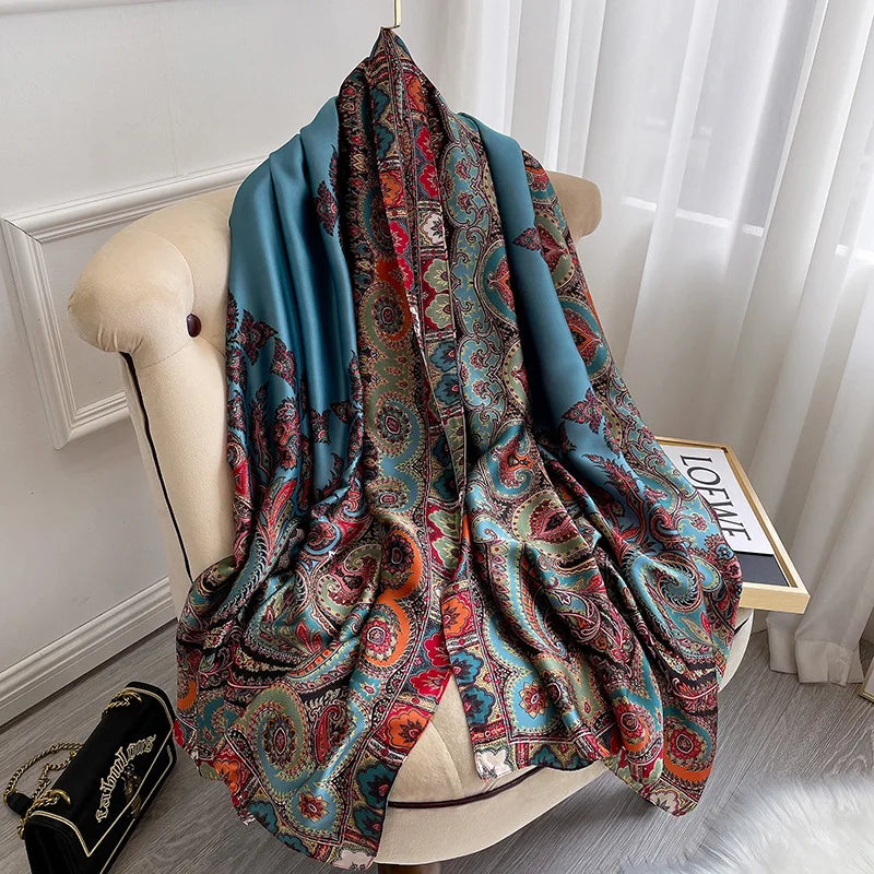 Women's Polyester Neck Wrap Printed Pattern Trendy Beach Scarves