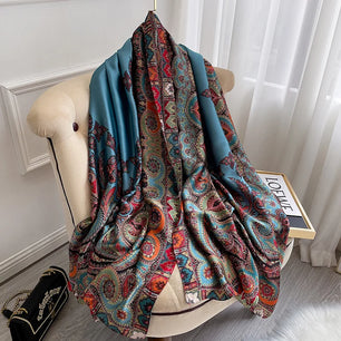 Women's Polyester Neck Wrap Printed Pattern Trendy Beach Scarves