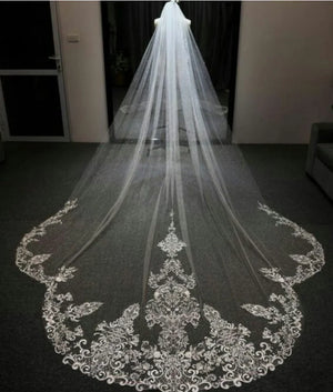 Women's Polyester Applique Edge One-Layer Bridal Wedding Veils