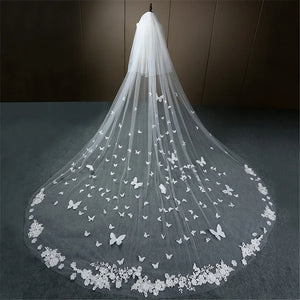 Women's Polyester Applique Edge Two-Layer Bridal Wedding Veils