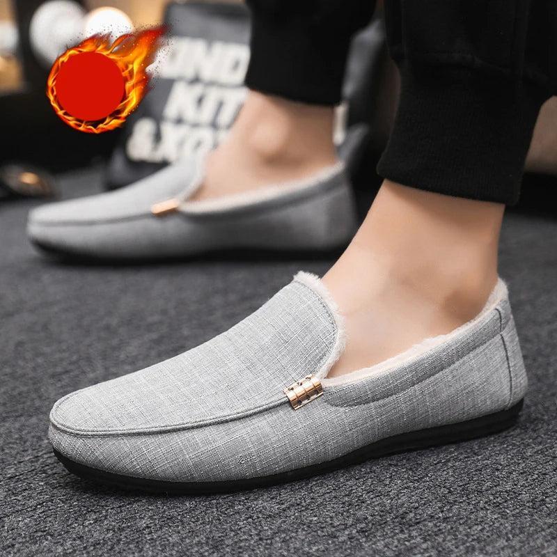 Men's Corduroy Round Toe Slip-On Closure Casual Wear Loafers