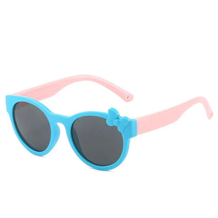 Kid's Plastic Frame Lens Polarized Round Shaped UV400 Sunglasses