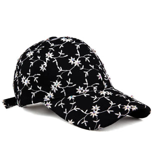 Women's Cotton Adjustable Strap Floral Pattern Casual Baseball Hat