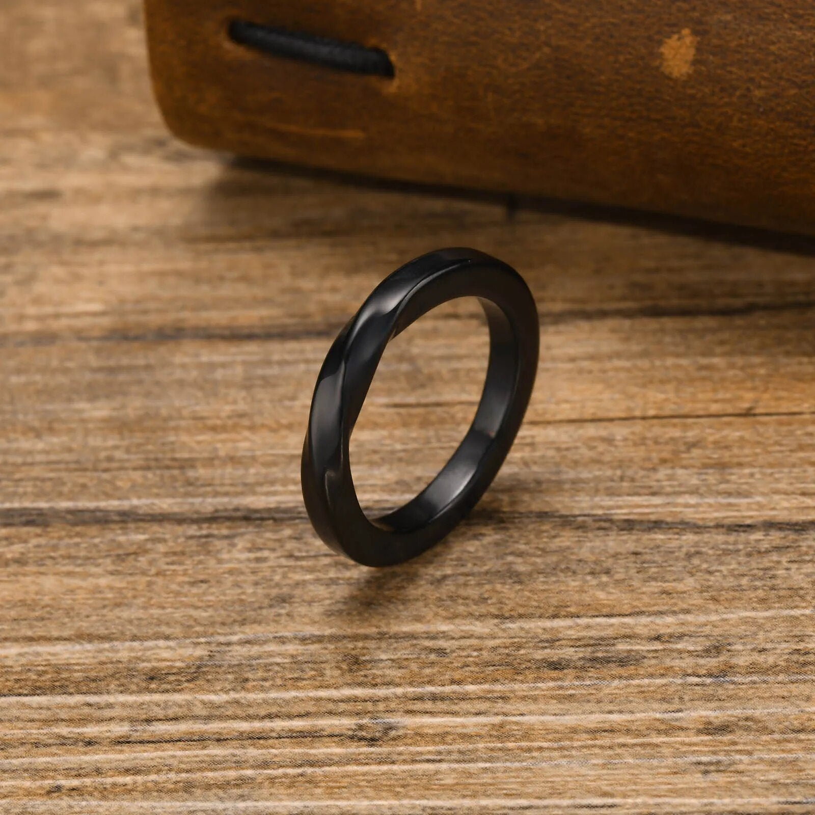 Men's Metal Stainless Steel Geometric Pattern Trendy Wedding Ring