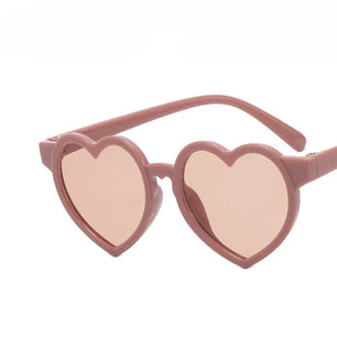 Kid's Resin Frame Acrylic Lens Heart Shaped UV400 Sunglasses