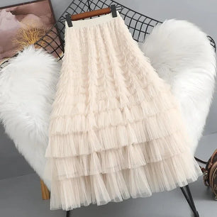 Women's Polyester Elastic High Waist Pleated Pattern Casual Skirts