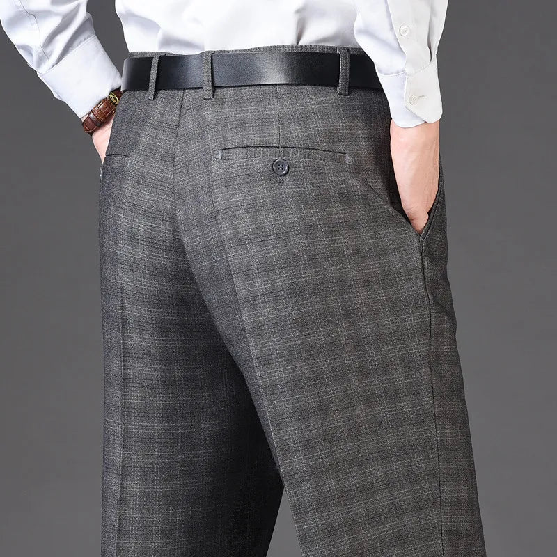 Men's Rayon Zipper Fly Closure Full Length Formal Wear Pants