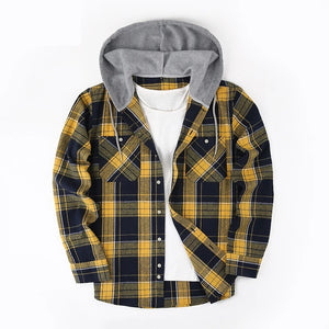 Men's Cotton Full Sleeves Single Breasted Closure Hooded Jacket