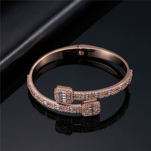 Men's 100 % Copper Alloy Zirconia Prong Setting Hip Hop Bracelet