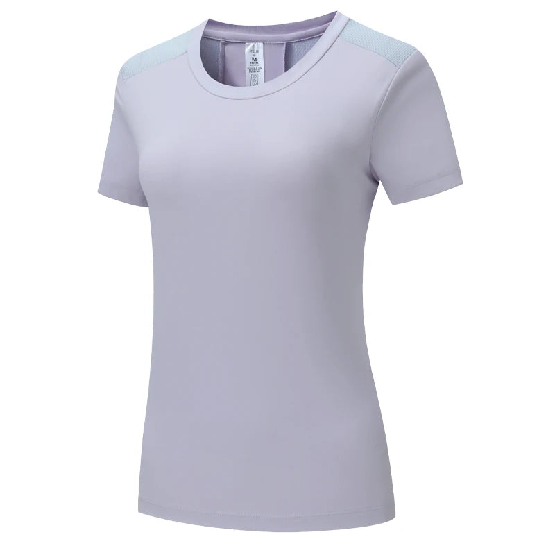 Women's Polyester O-Neck Short Sleeves Breathable Workout Top