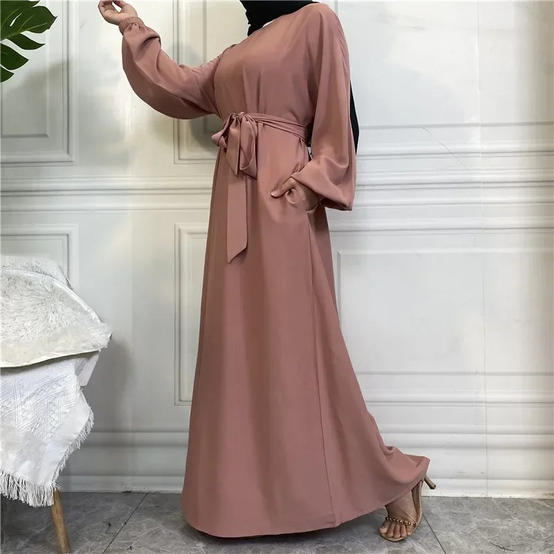 Women's Arabian Polyester Full Sleeves Solid Pattern Casual Abaya