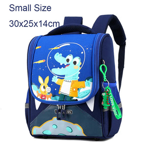 Kid's Nylon Zipper Closure Cartoon Pattern Trendy School Backpack