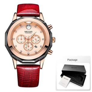 Women's Alloy Case Buckle Clasp Round Shaped Luminous Watch