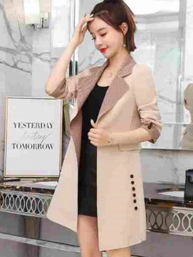 Women's Synthetic Fiber Notched Full Sleeves Casual Wear Blazer