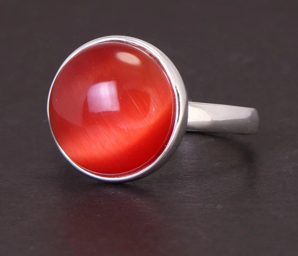 Men's 100% 925 Sterling Silver Agate Bezel Setting Classic Ring