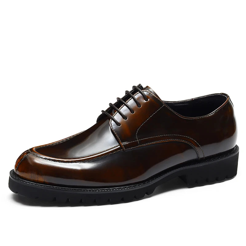 Men's Genuine Leather Round Toe Lace-Up Closure Formal Shoes