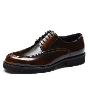 Men's Genuine Leather Round Toe Lace-up Closure Formal Shoes