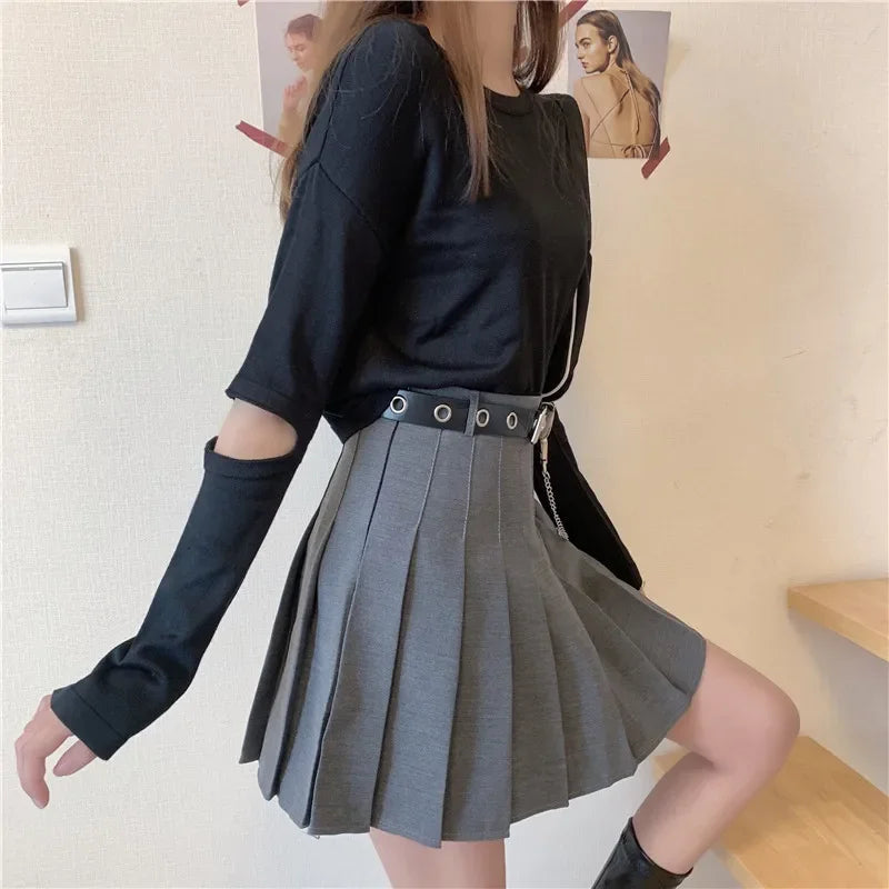 Women's Polyester High Waist Pleated Pattern Casual Wear Skirts