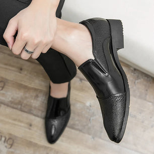 Men's Microfiber Pointed Toe Slip-On Closure Formal Wedding Shoes