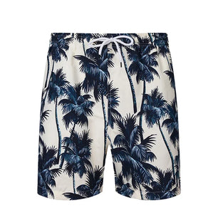 Men's Polyester Drawstring Closure Printed Pattern Swimwear Shorts