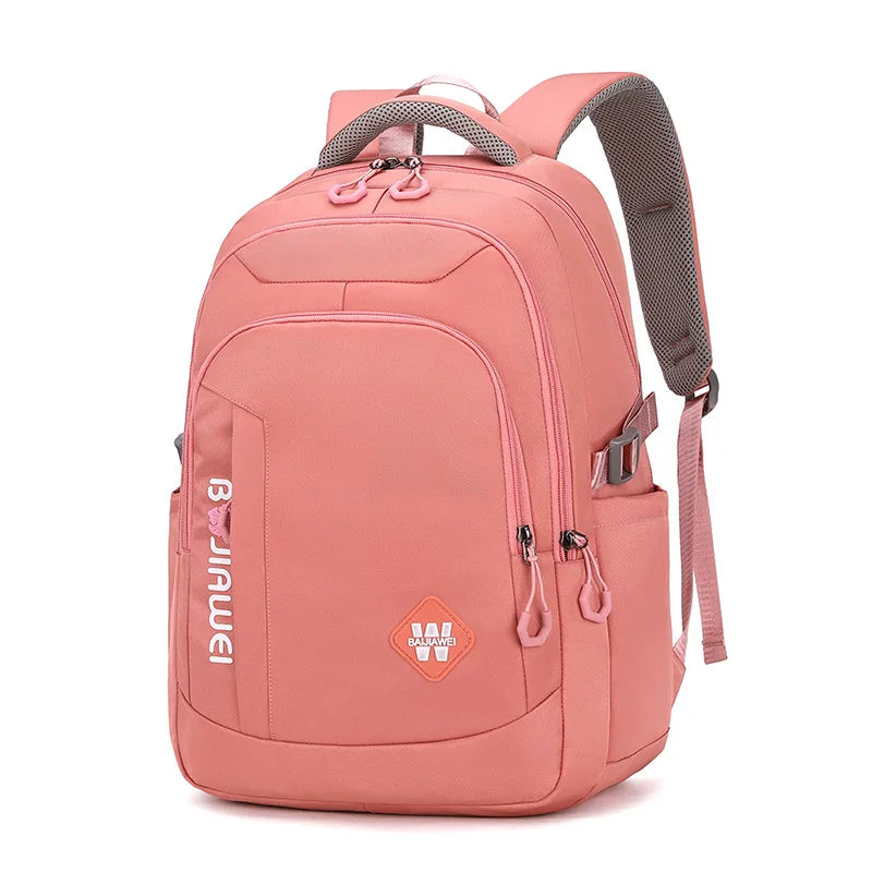 Kid's Girl Nylon Zipper Closure Waterproof Trendy School Backpack