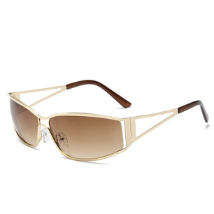 Women's Alloy Frame Resin Lens Rectangle Shaped Trendy Sunglasses