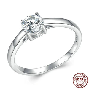 Women's 100% 925 Sterling Silver Moissanite Engagement Ring