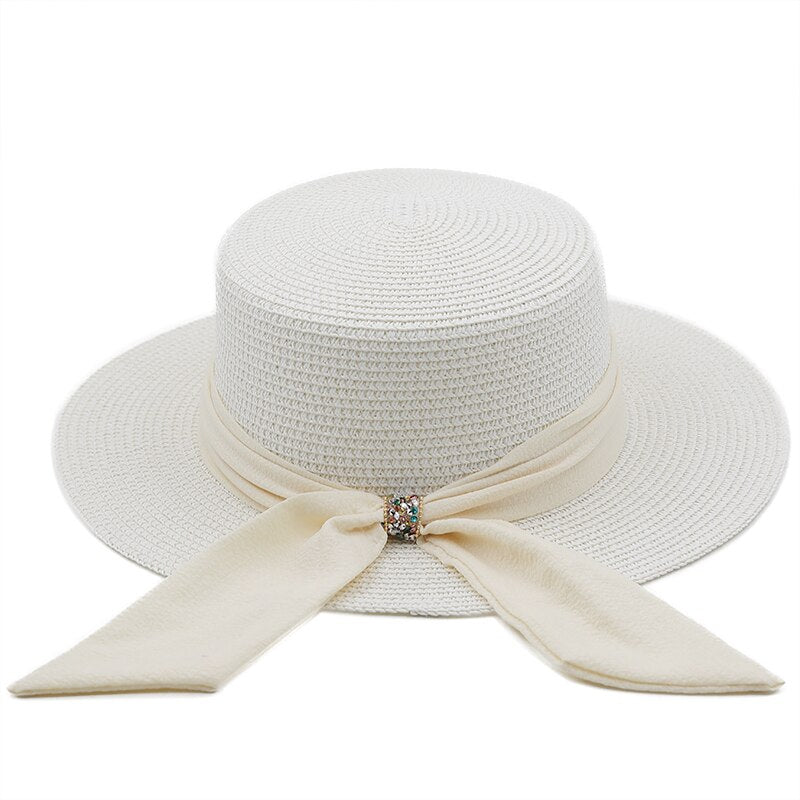 Women's Straw Solid Pattern Beach Casual Wear Foldable Sun Hats