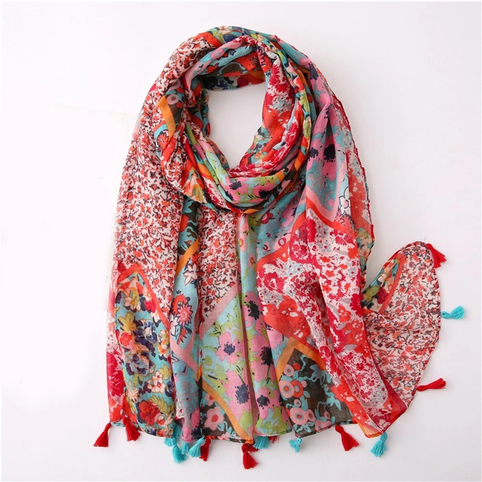 Women's Silk Head Wrap Printed Pattern Trendy Beach Scarves