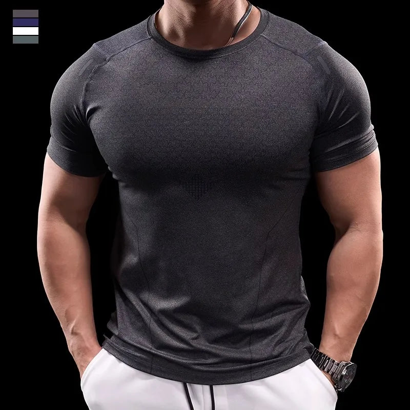 Men's Polyester Short Sleeve Pullover Closure Sportswear T-Shirt