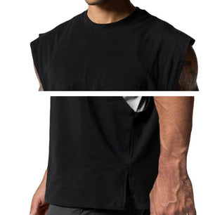 Men's Polyester Sleeveless Pullover Closure Sportswear T-Shirt