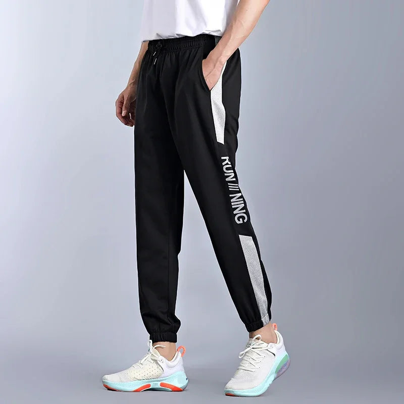 Men's Acetate Elastic Waist Closure Fitness Sportswear Trousers